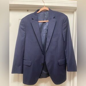 Peter Millar Navy Pinstripe Two-Button Suit Jacket